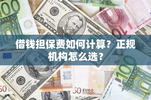 济南借钱担保费如何计算？正规机构怎么选？