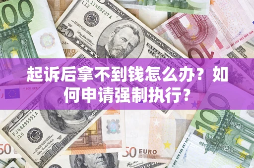 济南起诉后拿不到钱怎么办？如何申请强制执行？